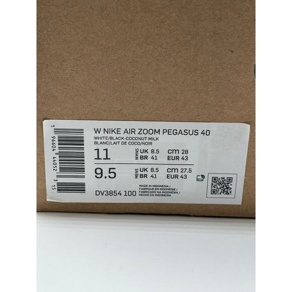 Women's Nike Air Zoom Pegasus 40 White Coconut Milk Sail Black Running Size 11 - Picture 12 of 12